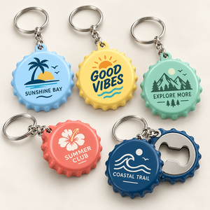 Porte-clés ouvre-bouteille personnalisé, porte-clés souvenir imprimé, logo personnalisé, cadeau de voyage, porte-clés promotionnel - Product Image 1