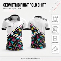 Polo géométrique personnalisé pour homme avec sublimation, logo personnalisé disponible, maillot d'équipe respirant pour événements sportifs en plein air