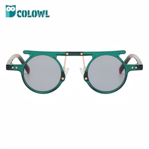 Gafas de Sol Polarizadas Unisex de Moda, Estilo Punk Redondo, <span class=keywords><strong>Lentes</strong></span> Transparentes con Protección UV400 - Product Image 2