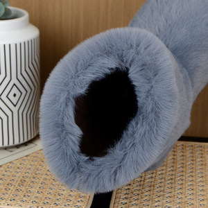 Caldo Slip on con Design invernale caldo per il ginocchio centrale <span class=keywords><strong>stivali</strong></span> di pelliccia dal Design colorato <span class=keywords><strong>stivali</strong></span> da <span class=keywords><strong>donna</strong></span> da esterno da neve - Product Image 4