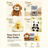 Jouet en peluche animal mignon et doux pour la peau, idéal pour l'accompagnement quotidien des enfants, décoration de la maison et de la chambre, poupée en peluche de dessin animé adorable