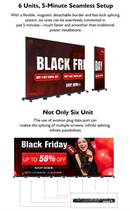 P2 Opvouwbaar LED-posterscherm, draagbaar verticaal display met wielen, modulair stapelbaar digitaal signage voor reclame in winkelcentra en etalages - Product Image 6