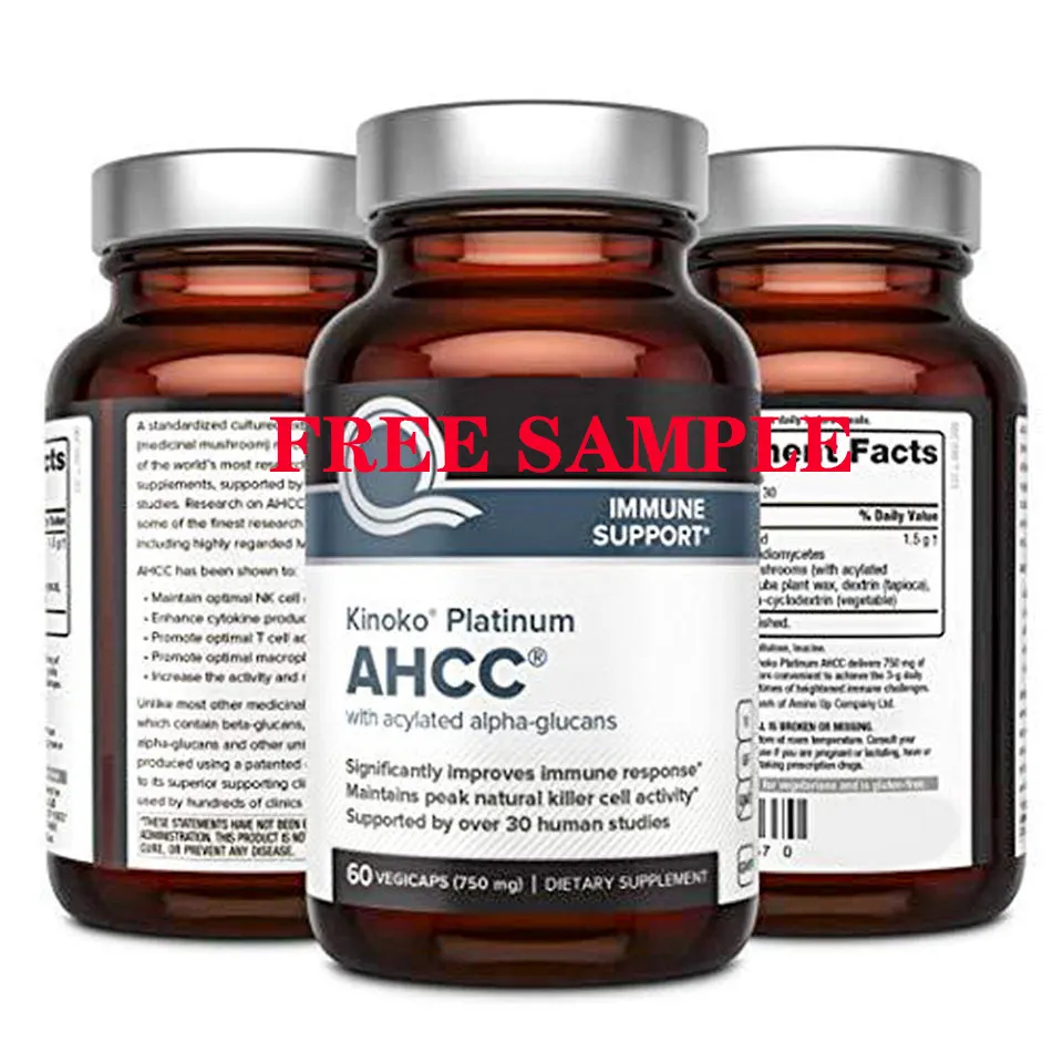Özel etiket RTS düşük adedi diyet antioksidan Reishi Lions Mane AHCC mantar özü kapsüller bağışıklık ürünleri için takviyeler