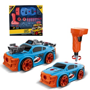 Jouet éducatif pour enfants, modèle de voiture en bois écologique à assembler et démonter soi-même, avec vis et écrous à sertir manuellement - Product Image 3
