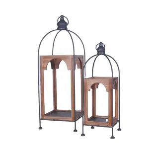 Wood candle lantern stand candle lanterns wood for home accessories decoration