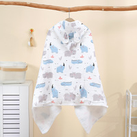 Multifunctional Square Baby Bath Blanket Eco-Friendly 100% Cotton for Home Bathroom Beach Use Muslin Printed Cloth Towel