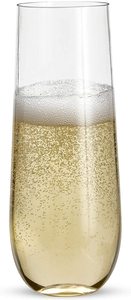 Flûtes à <span class=keywords><strong>champagne</strong></span> en plastique incassable <span class=keywords><strong>de</strong></span> 9 oz avec bordure or rose, design personnalisé, 100 % résistantes aux chocs, réutilisables, sans pied - Product Image 4