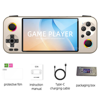 Console de jeu vidéo portable 4,5 pouces avec corps en alliage d'aluminium G36, batterie intégrée 1500 mAh, prise en charge de plus de 23 simulateurs, téléchargement de 30 000 jeux