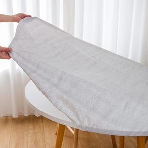 Huihe 48/60/120 Inch Polyester <strong>Round</strong> Table Cloth Waterproof Grey <strong>Tablecloth</strong> for <strong>Christmas</strong> Table - Product Image 5