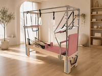 Cadillac Reformer de Pilates portable en érable massif de qualité supérieure avec trapèze 3-en-1 et barre de pieds externe pour l'exercice corporel à domicile ou en studio