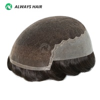 Prothèse capillaire Q6 de 8 tailles, densité 130%, 32 couleurs, 6 pouces, en cheveux humains indiens naturels, avec base en dentelle française et PU, pour homme