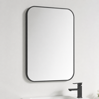 Ensemble de meuble-lavabo mural scandinave en bois avec miroir, lavabo en céramique blanc, meuble-lavabo suspendu avec rangement