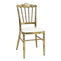 Chaise de banquet empilable en fer doré pour réception de mariage, salle à manger d'hôtel, événements et fêtes