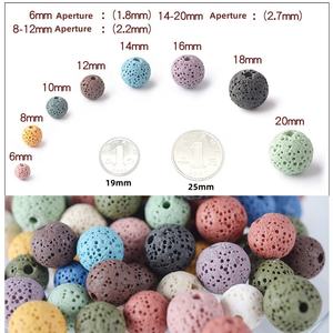 Perles de pierre de lave volcanique naturelle en gros perles rondes d'espacement en vrac pour la fabrication de bijoux accessoires de bracelet à bricoler soi-même 4 6 8 10mm 15'' - Product Image 3