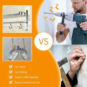 Punch-Free Hình Ảnh Móc Áo Kit Trang Trí Nội Thất Dính Vít Rod Dán Vô Hình Tracless Nails Tường Hook - Product Image 4