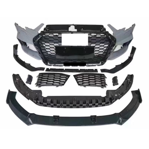 Nouveau Kit de carrosserie de voiture de mise à niveau pare-chocs avant avec calandre en nid d'abeille avec lèvre avant pour <span class=keywords><strong>Audi</strong></span> <span class=keywords><strong>A3</strong></span> S3 mise à niveau vers <span class=keywords><strong>RS3</strong></span> 2017 <span class=keywords><strong>2018</strong></span> 2019 - Product Image 4
