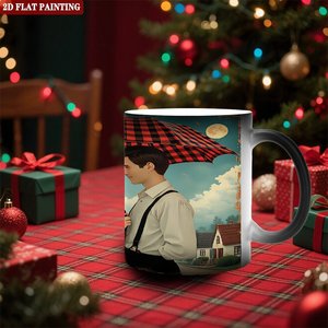 Mug d'entreprise pour clients professionnels, 11 oz, en céramique noire givrée, sensible à la chaleur, tasse cadeau vierge - Product Image 2
