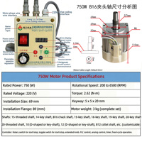 Motor de Husillo Servo sin Escobillas LIANGYUAN 750W B16 con Eje Cónico para Taladro de Banco, Grabado y Trabajos en Madera