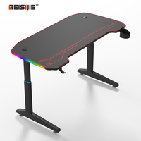Bureau de Jeu PC RGB de Haute Qualité, Échantillon Gratuit, Hauteur Réglable, Bureau Assis-Debout