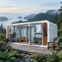 Maison Capsule Moderne Apple, Cabane Préfabriquée de Luxe, Villa Mobile Intelligente avec Salle de Bain Indépendante et Balcon