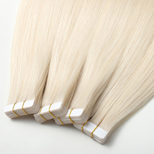 Wholesale Top Quality Premium 100% Virgin Tape in Human Hair Extensions <strong>Blonde</strong> Raw Donating European Invisible Min Tape in Weft - Product Image 3