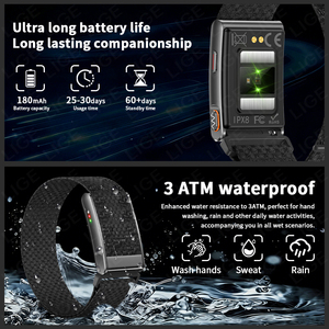 BWKR96PRO (2 Bandas) Monitor de Temperatura, Pulsera Inteligente para Mujer y Hombre, Rastreador de Salud y Ejercicio, Frecuencia Cardíaca, HRV, Cuidado Remoto, Banda Inteligente - Product Image 5