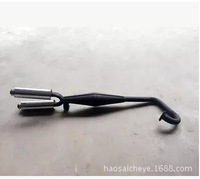 Pot d'échappement double pour moto 49CC, système d'échappement pour moteur à essence deux temps, en fer, ajustement universel pour