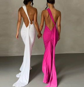 Dropshipping Sexy espalda descubierta plisado vestido sin mangas de Color sólido ajustado <span class=keywords><strong>para</strong></span> <span class=keywords><strong>ropa</strong></span> de <span class=keywords><strong>mujer</strong></span> en verano 2025 - Product Image 2