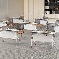 Bureau debout moderne en bois réglable, table pliante durable et écologique, empilable pour le bureau, l'école et les salles de réunion
