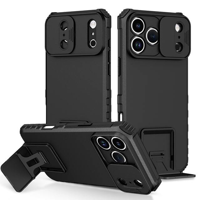 New Arrival Camera Slide protection Kickstand Hybrid Hard Mobile Phone case Cover for iphone 17 air Pro Max 16plus 15 14 13 1211