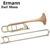 Earl Mann Genuine Original TB-735 Tenor Trombone in Bb with Tuning Slide Gold Lacquer Finish Made of Phosphor Bronze