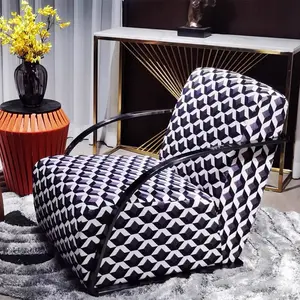 Soggiorno moderno italiano sedia divano divano poltrona in tessuto in acciaio al carbonio