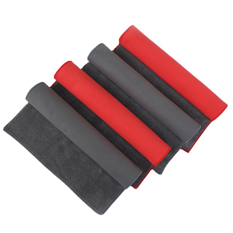 Microfiber Suede Car Wash Towel Quick-Dry Rag for Glass Home Hygiene Thickened Rag for Water Absorption for Home Car Cleaning