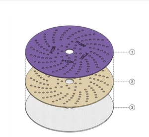 Disque de ponçage en céramique de 5 pouces, multi-trous, avec fixation Velcro, pour la réparation automobile et la retouche automobile - Product Image 5