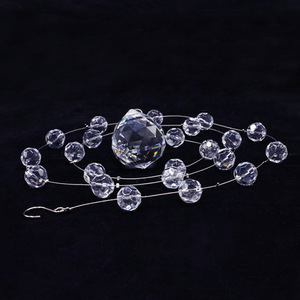 Decorazioni per Sale Matrimoni, Tende di Perline di Cristallo Decorative <span class=keywords><strong>da</strong></span> Soffitto, Drappeggi con Pendenti in <span class=keywords><strong>Vetro</strong></span> per Matrimoni - Product Image 1