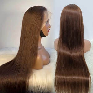 Perruques en cheveux vierges bruts Letsfly, couleur brun chocolat, perruques frontales en dentelle 13x4, densité 200%, 18-32 pouces, cheveux humains 100%, 10A - Product Image 1