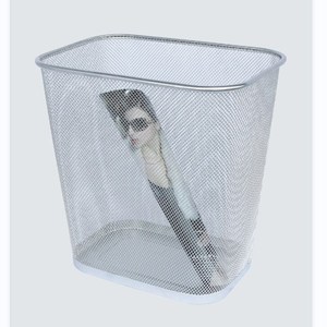 Direct factory Square open metal mesh indoor Customized Box Style Storage Packing recycling paper waste bin for office home
