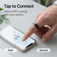 Bague intelligente NFC en céramique multifonction pour un lancement rapide des applications et le partage de données, bague de paiement à usage quotidien avec étui de charge