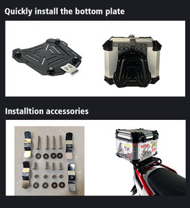 Boîte à bagages arrière en alliage d'aluminium 45L - Étanche avec plusieurs motifs en relief pour <span class=keywords><strong>moto</strong></span> d'aventure - Product Image 5