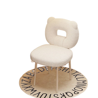 Tabouret de maquillage de luxe nordique avec dossier, chaise de coiffeuse style crème pour chambre à coucher, table de toilette, meubles de salon