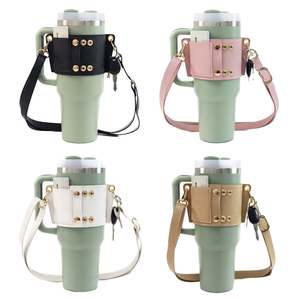 Accesorios <span class=keywords><strong>para</strong></span> la Copa Stanley, Bolsa de Transporte <span class=keywords><strong>para</strong></span> Vasos de 40oz y 30oz, Porta Botellas de Agua de Cuero PU, Correa de Hombro Ajustable, Bolsa Tipo Bandolera - Product Image 1