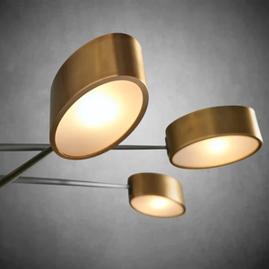 Fabrikdesign Amerikanischer Industrieller Moderner Nordischer Messing-Glas-Kronleuchter für Kücheninsel Villa Hängende Lineare Pendelleuchte - Product Image 4