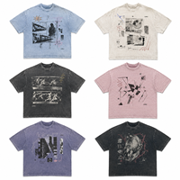T-shirt personnalisé sérigraphié en coton épais à épaules tombantes, coupe oversize, avec motif graphique en strass, style court et carré pour homme