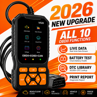 Lecteur de Code Moteur OBD2 Premium V520 Rouge 2026 – Outil de Diagnostic Complet