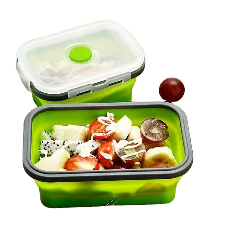Free Shipping Silicone Lunch Box Folding Food Container Box Collapsible Portable Microwave Tableware Food Crisper Box