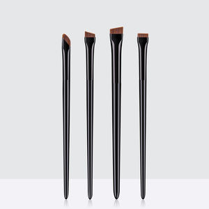 4pcs Blanc Noir Plat Ombre À Paupières Eyeliner Lame Brosse À Sourcils Nylon Angled Maquillage Brosse Ensemble Vegan Single Make Up Pinceaux - Product Image 2