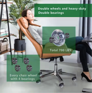 Hochwertige 2-Zoll-Doppelmöbel Rollen rad Super Silent PU Bürostuhl Dreh rollen Verstellbare Büros tühle, Möbel - Product Image 4