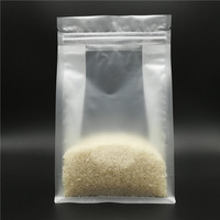 Sachet à fermeture éclair à fond carré et huit côtés, transparent mat dépoli, pour le stockage de céréales et de riz imprimé en héliogravure