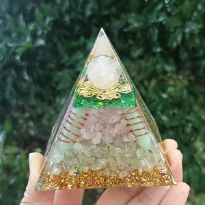 Crystal Pyramid Ornament With Quartz Sphere And Copper <b>Wire</b> Resin Epoxy <b>Craft</b> For Home Desktop Decoration - Product Image 4