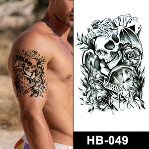 Tatuajes Temporales de Halloween con Diseños Tribales de Calaveras Horripilantes, Realistas, para Hombres y Mujeres, para <span class=keywords><strong>Manga</strong></span> y Pecho, Gran Venta - Product Image 2